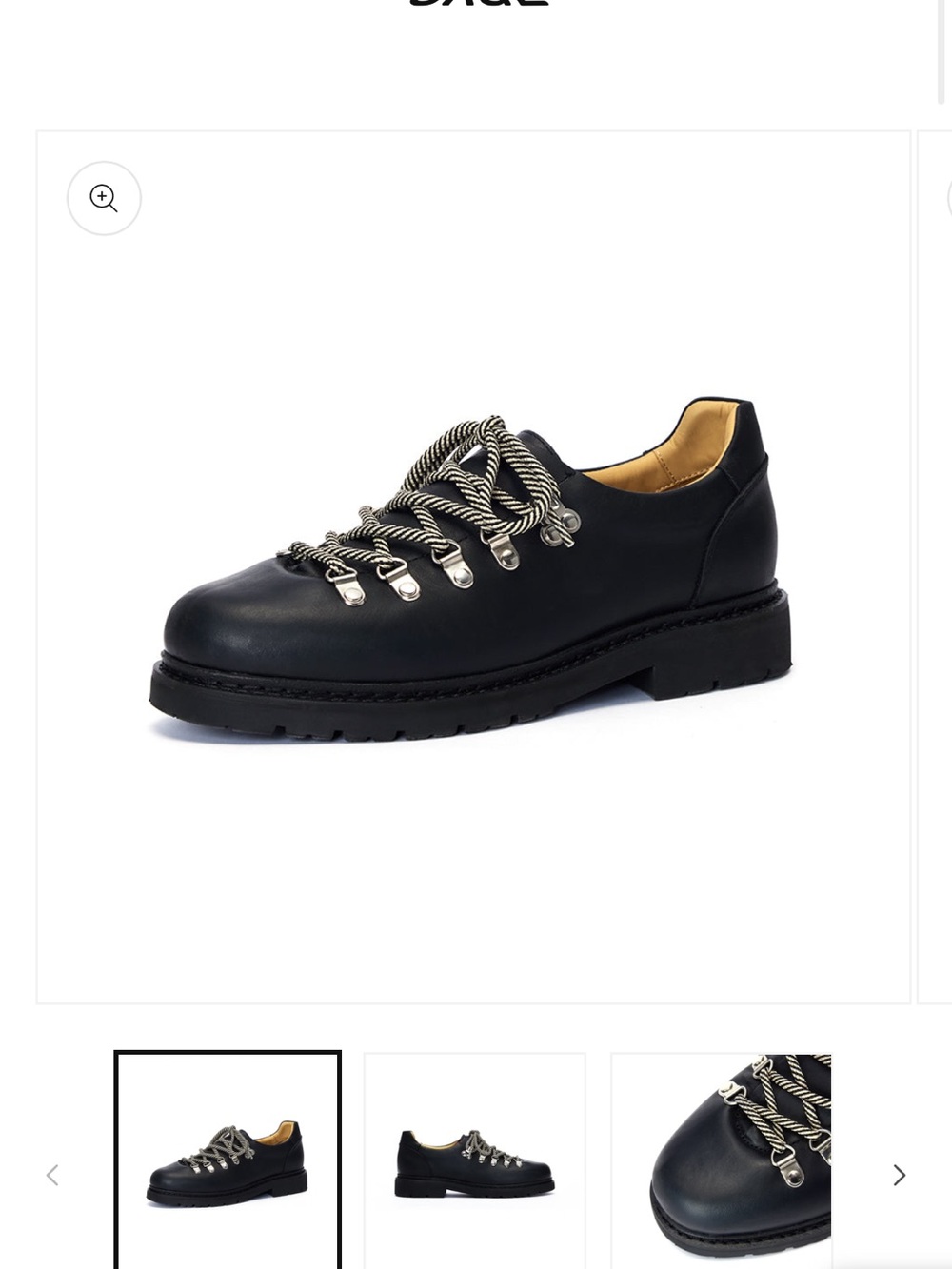 Men's Black Leather Derby with Contrast Rope Laces